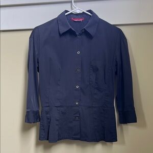 Vintage Prada 3/4 sleeve cotton stretch blouse. Size 42